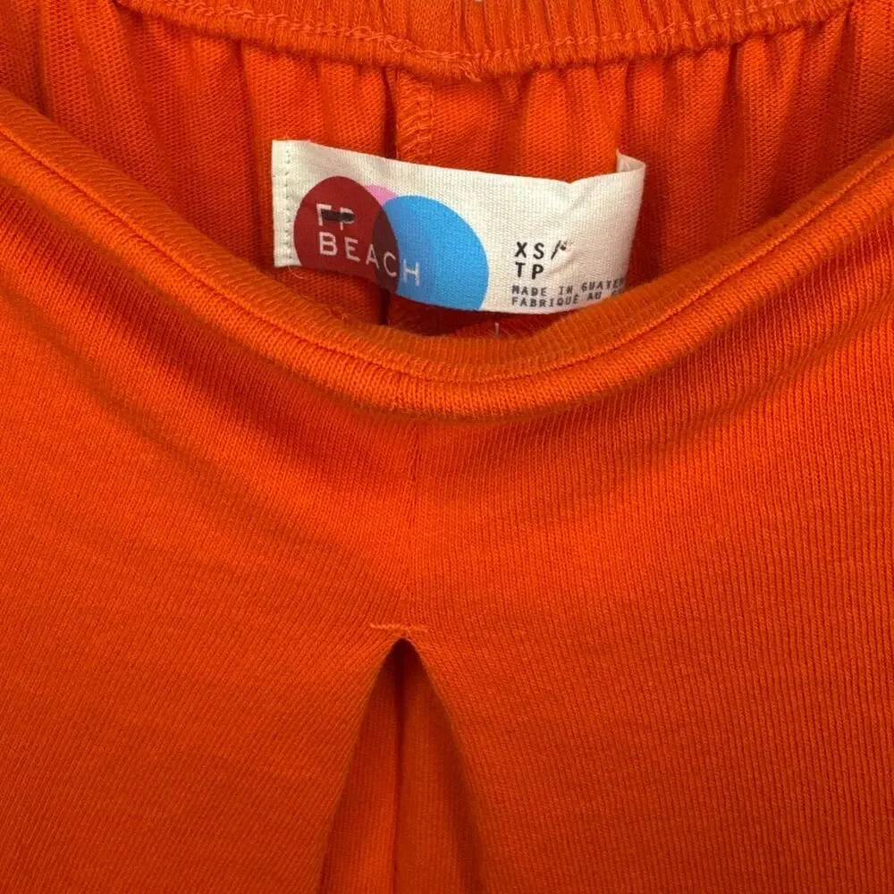 Free People Nichola Romper Tangerine Tango Women's Size XS - Picture 6 of 8